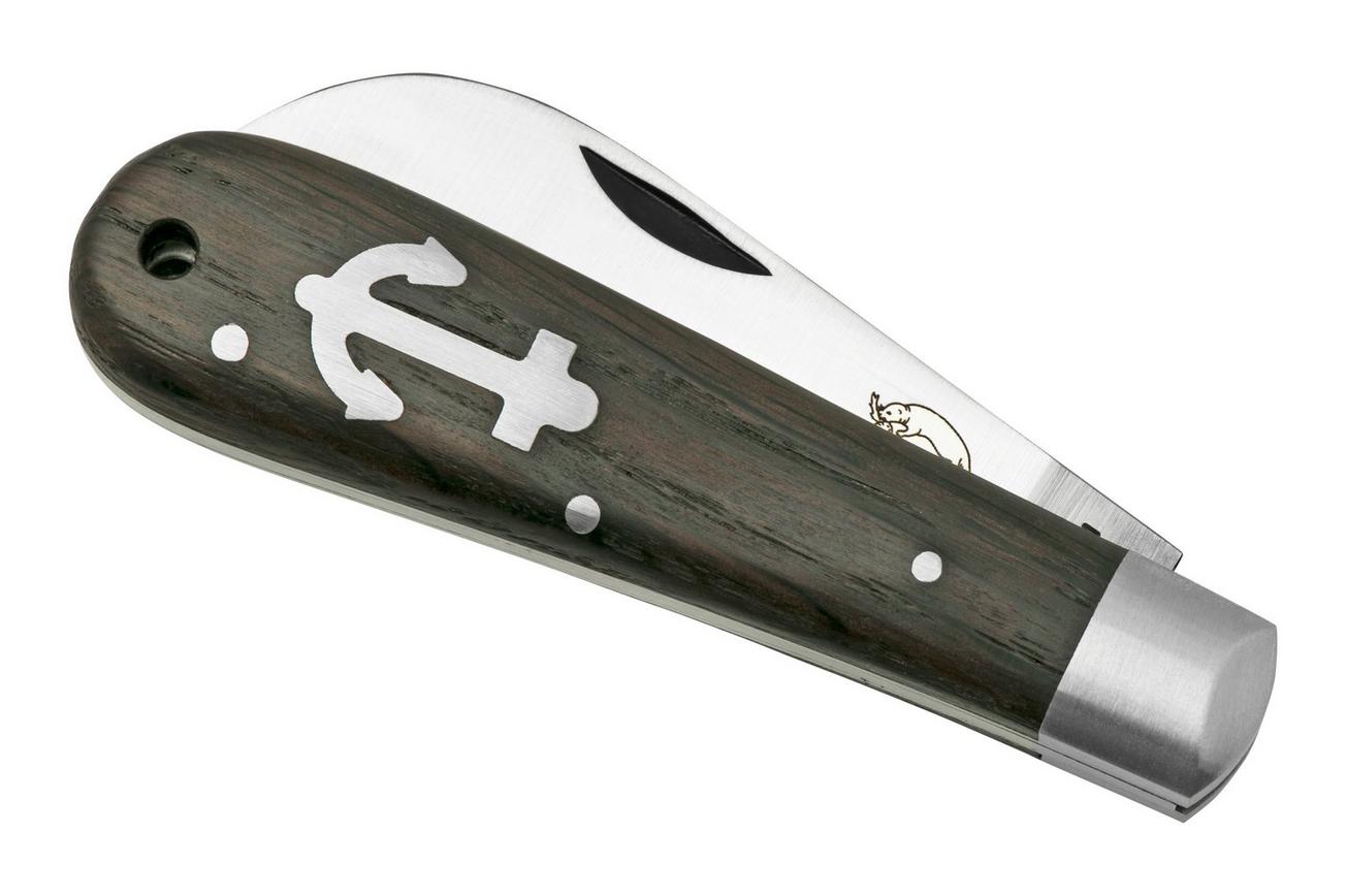 Otter Anchor Knife 171 ML Small Carbon, Smoked Oak, Stainless Anchor, zakmes