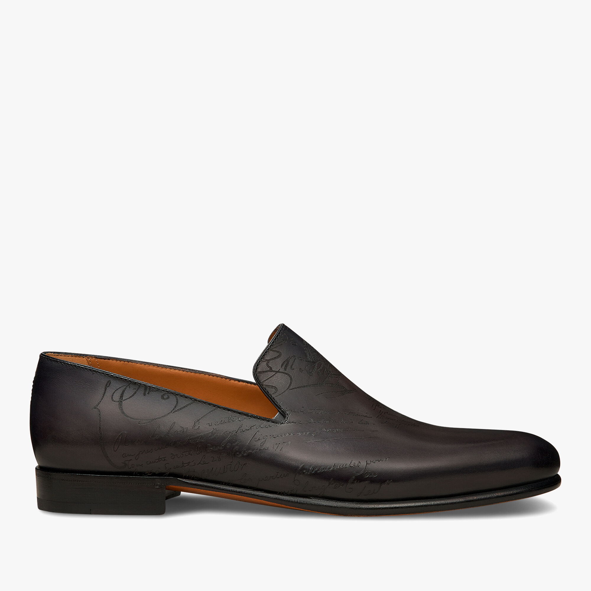 Mocassin Cursive Galet En Cuir Scritto