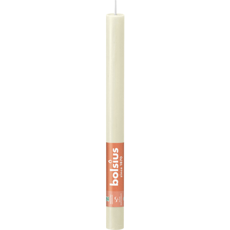 Bolsius Dinerkaars rustiek ivoor 27cm