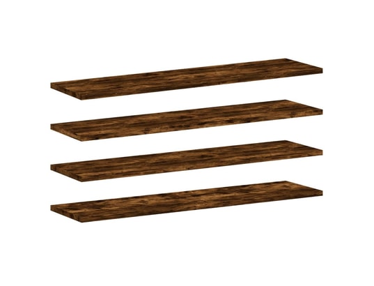 VIDAXL - Etagère murale étagères murales 4 pcs chêne fumé 80x20x1,5cm bois d'ingénie...