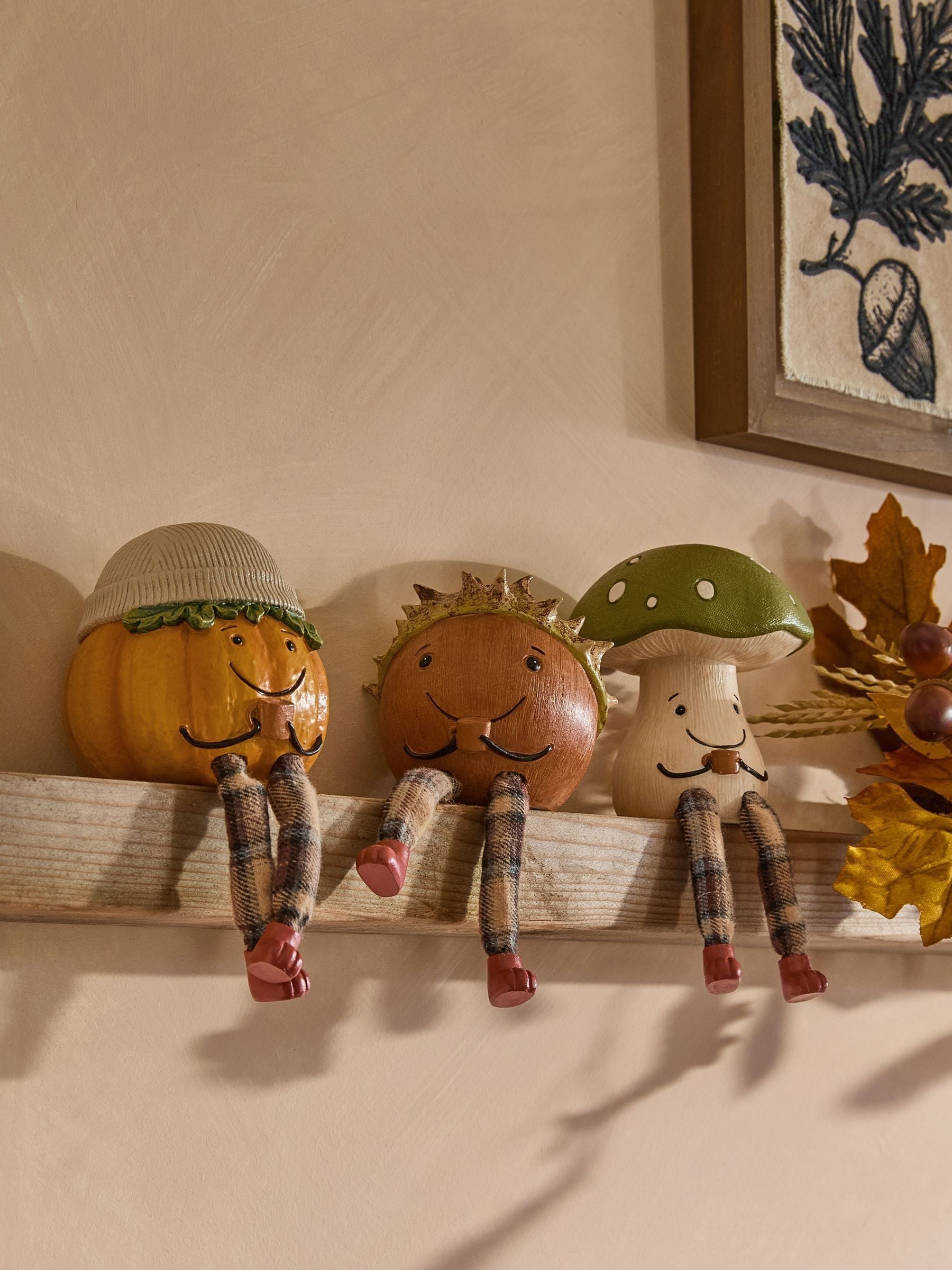 Set van 3 herfst Ornamenten met bungelende benen