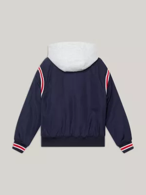 Jaqueta bomber com capuz acolchoado e modelagem relaxada
