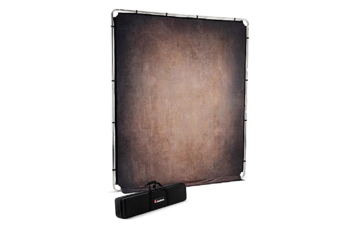 Hintergrundsystem EzyFrame Vintage-Walnut<br>Vielseitiges Hintergrundsystem mit Aluminiumrahmen