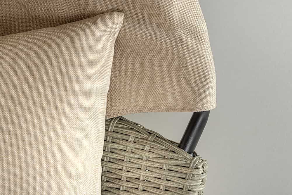 Outdoor Sonneninsel PLAYA LIVING 165cm natur Polyrattan Aluminium inklusive Kissen wetterfest