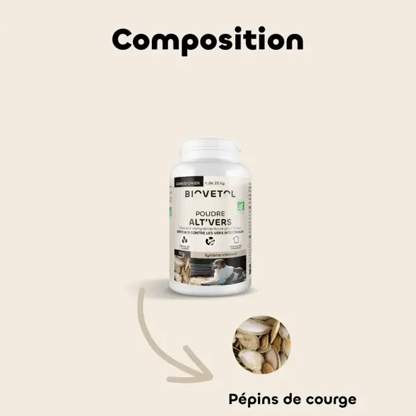 Biovetol - Alimento para o Bem-Estar - Alt'vers em Pó Orgânico para Cães de Grande Porte (>20kg) - 70g