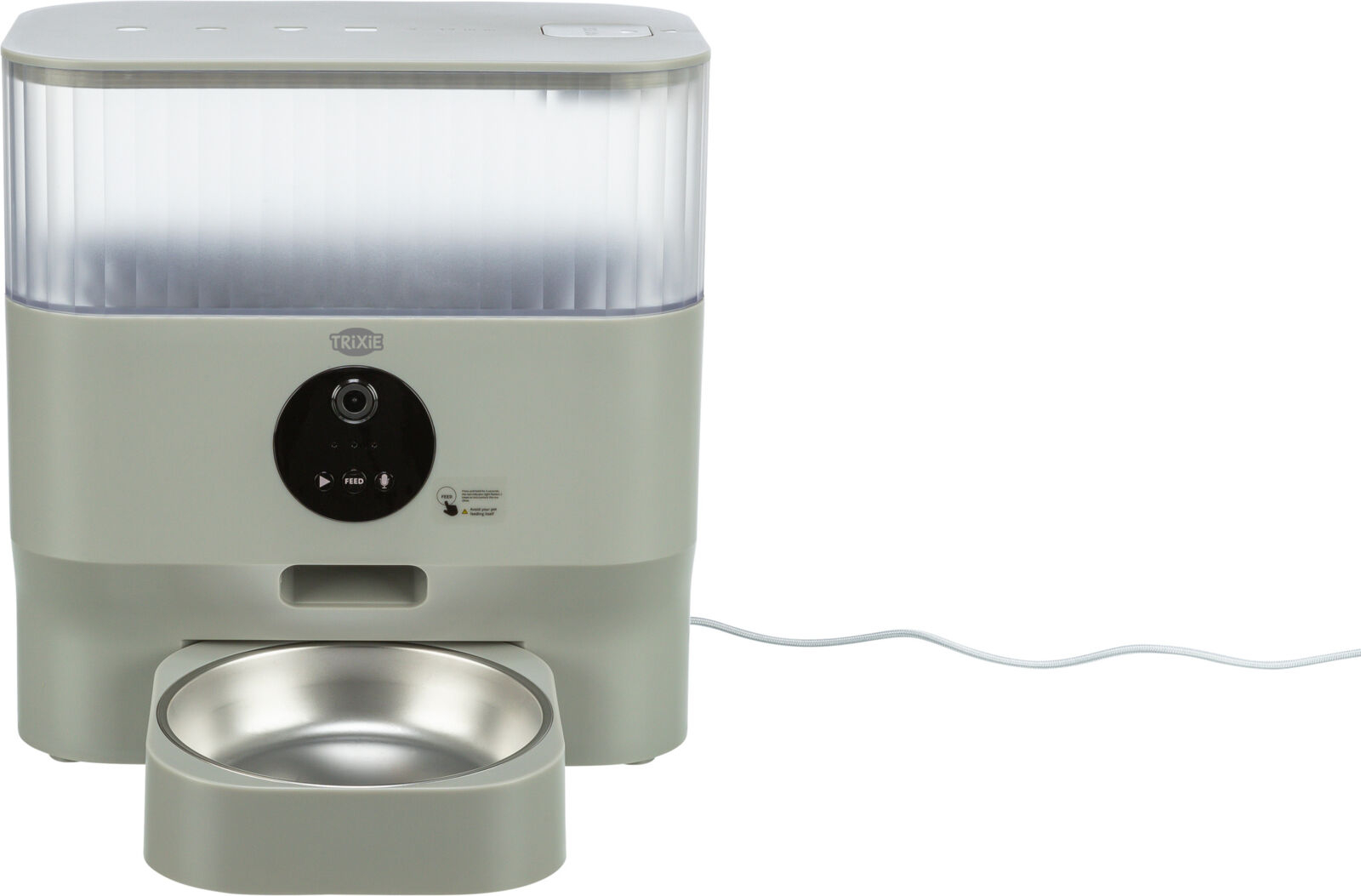 (5L) TX-C Smart Futterautomat Automatischer Haustier Futter Spender mit Kamera / App Steuerung (T24347) - Hellgrau