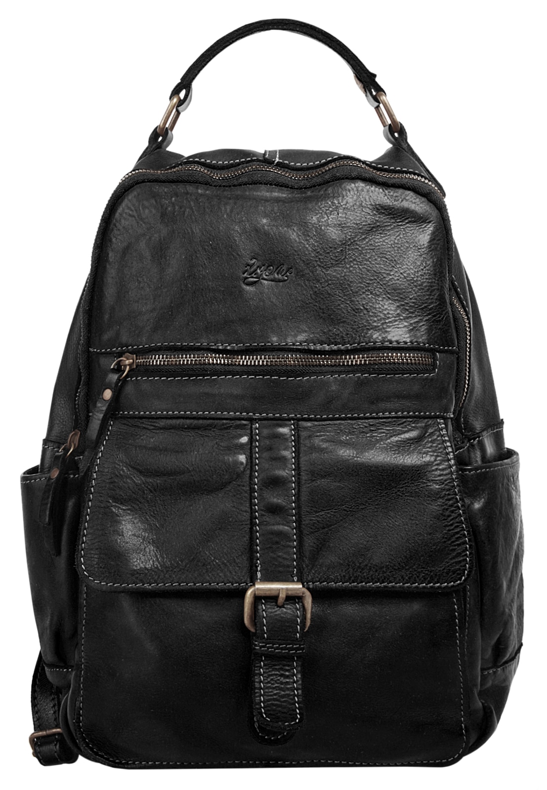 X-Zone Laptoprucksack echt Leder, Made in Italy