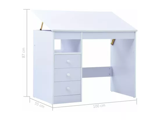 Bureau pour enfants Inclinable Blanc