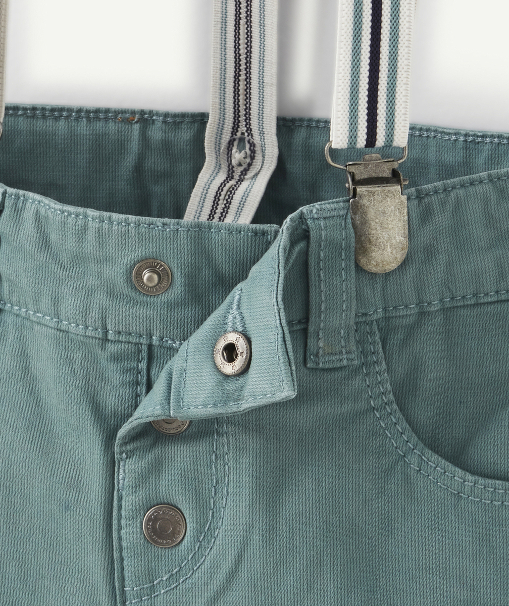 PANTALON VERT AVEC BRETELLES BÉBÉ GARÇON