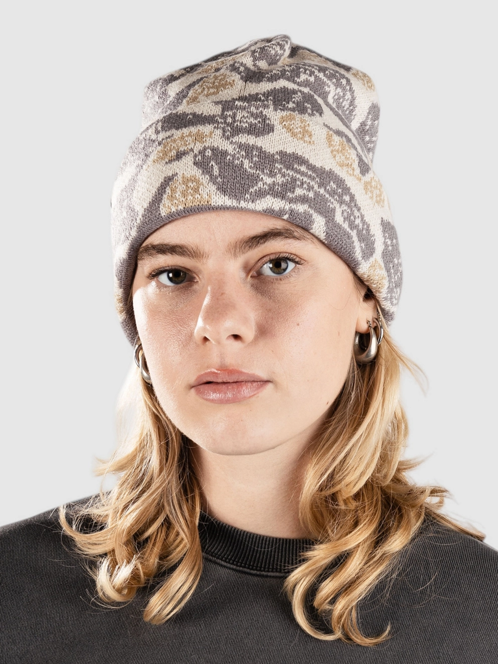 Coal Fjord Beanie grey abstract camo