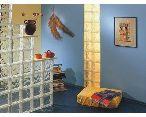 Glazen blok wolk half blok wit 19 x 9 x 8 cm