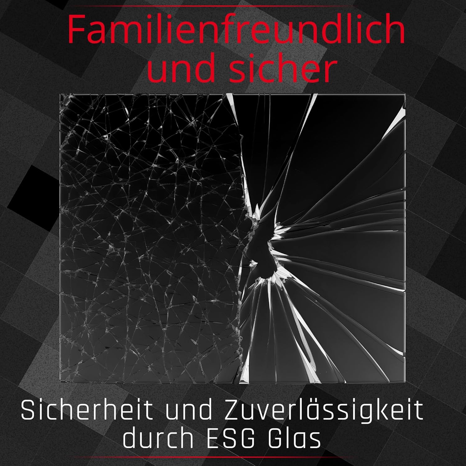 BIJON Funkenschutz-Platte mit Facettenschliff | Glasplatte Kaminofen | Kaminschutz mit ESG Sicherheitsglas | Kamin Zubehör | Kamin Glasplatte | Tropfenbogen 100 x 100 cm | 6mm