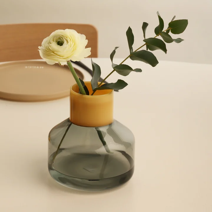 Design Letters - Generous Vase medium, milky blue / blue