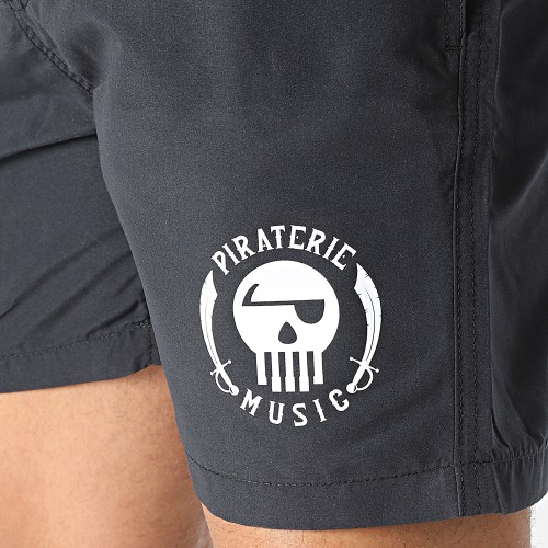 Short De Bain Logo Noir Blanc