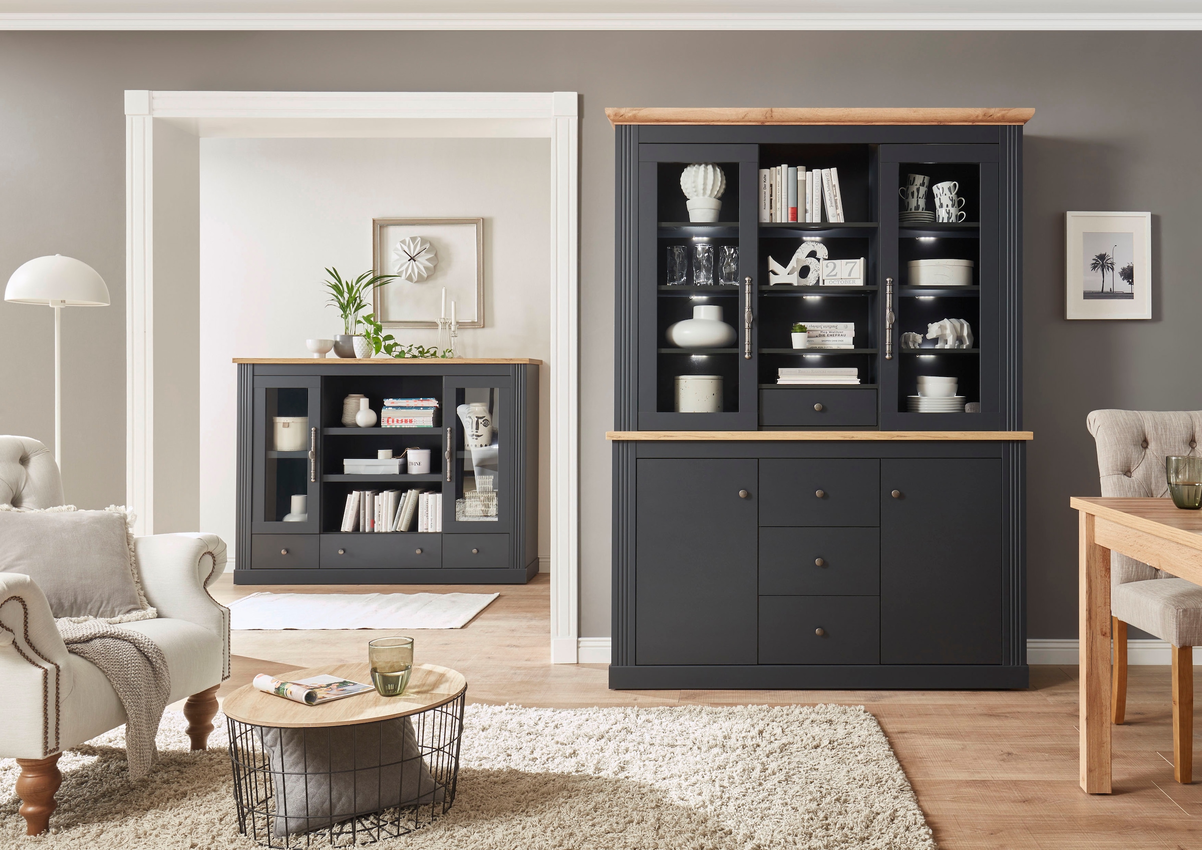 Home affaire Buffet »WESTMINSTER TOPSELLER!« Höhe ca. 205cm,  im angesagten Landhaus-Look