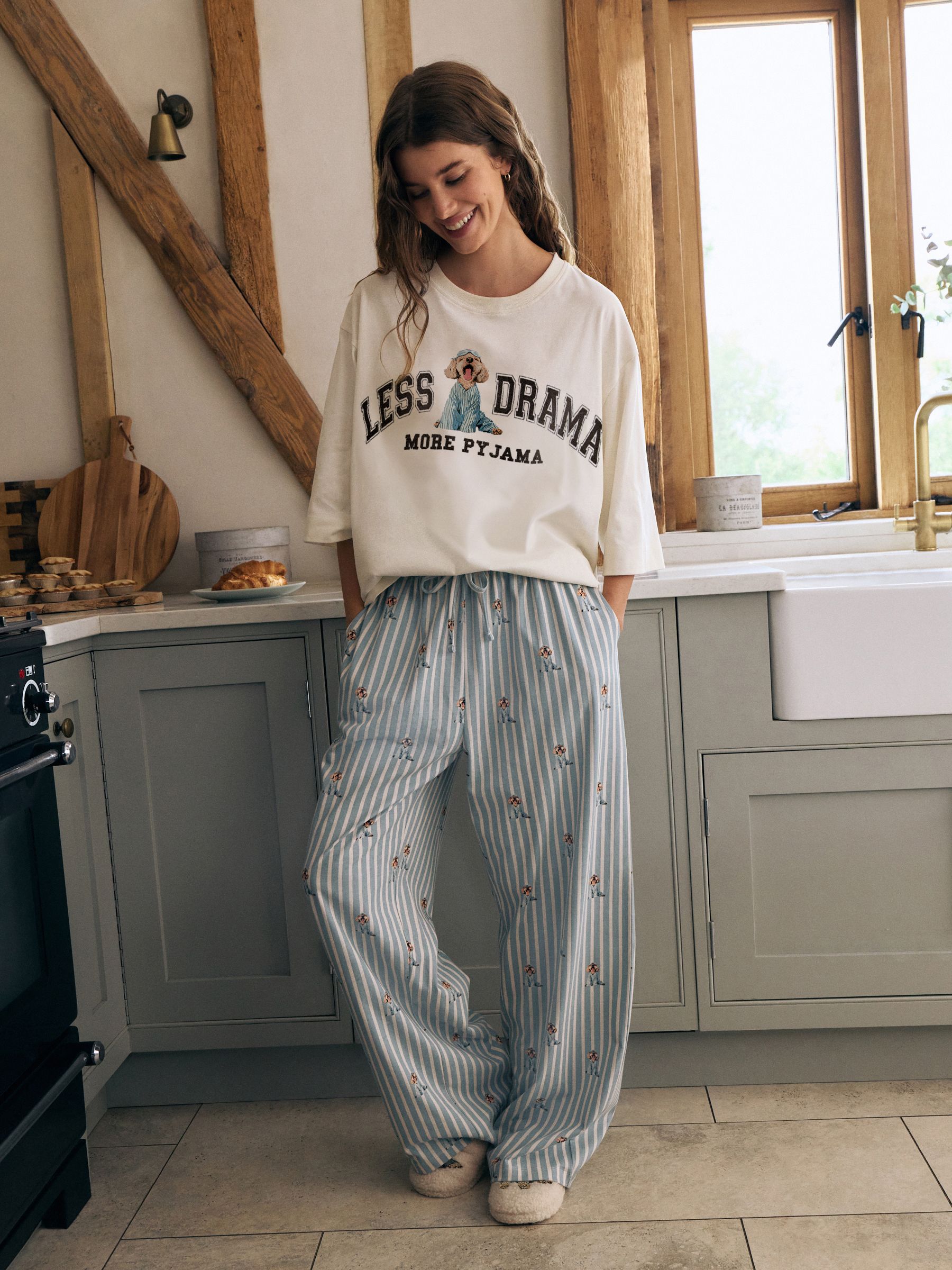 Blue Charlie The Cockapoo - Tricot pyjama met korte mouwen