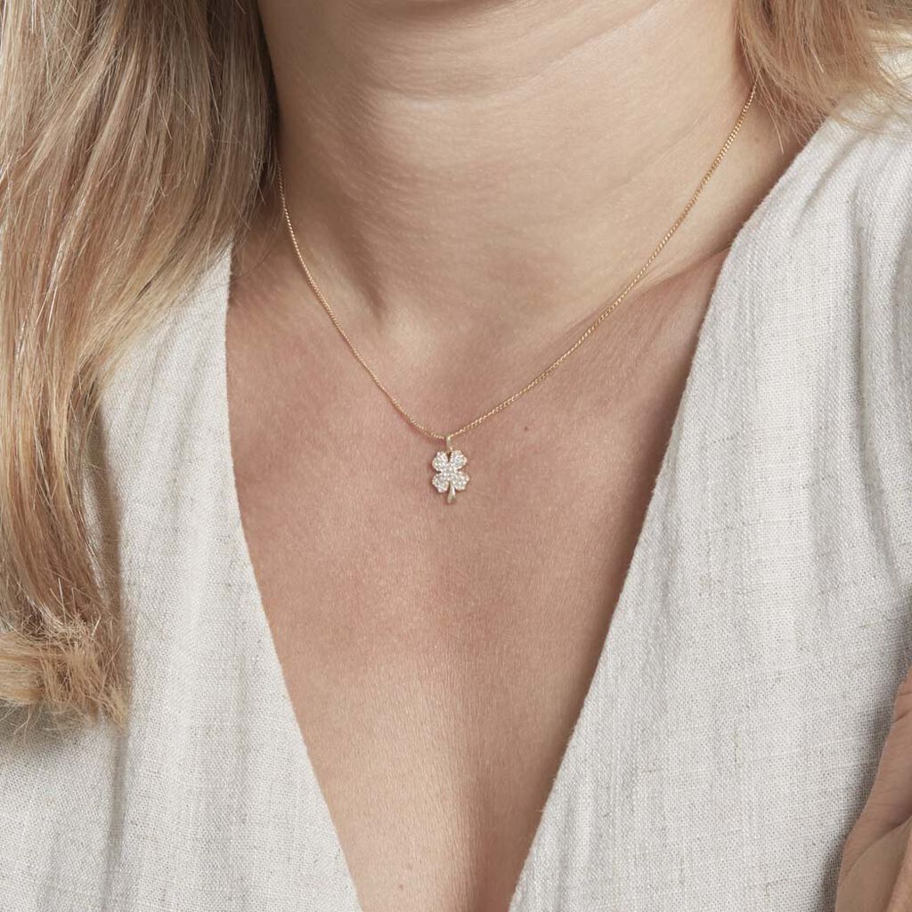 Pendentif Brewal Or Jaune Oxydes De Zirconium