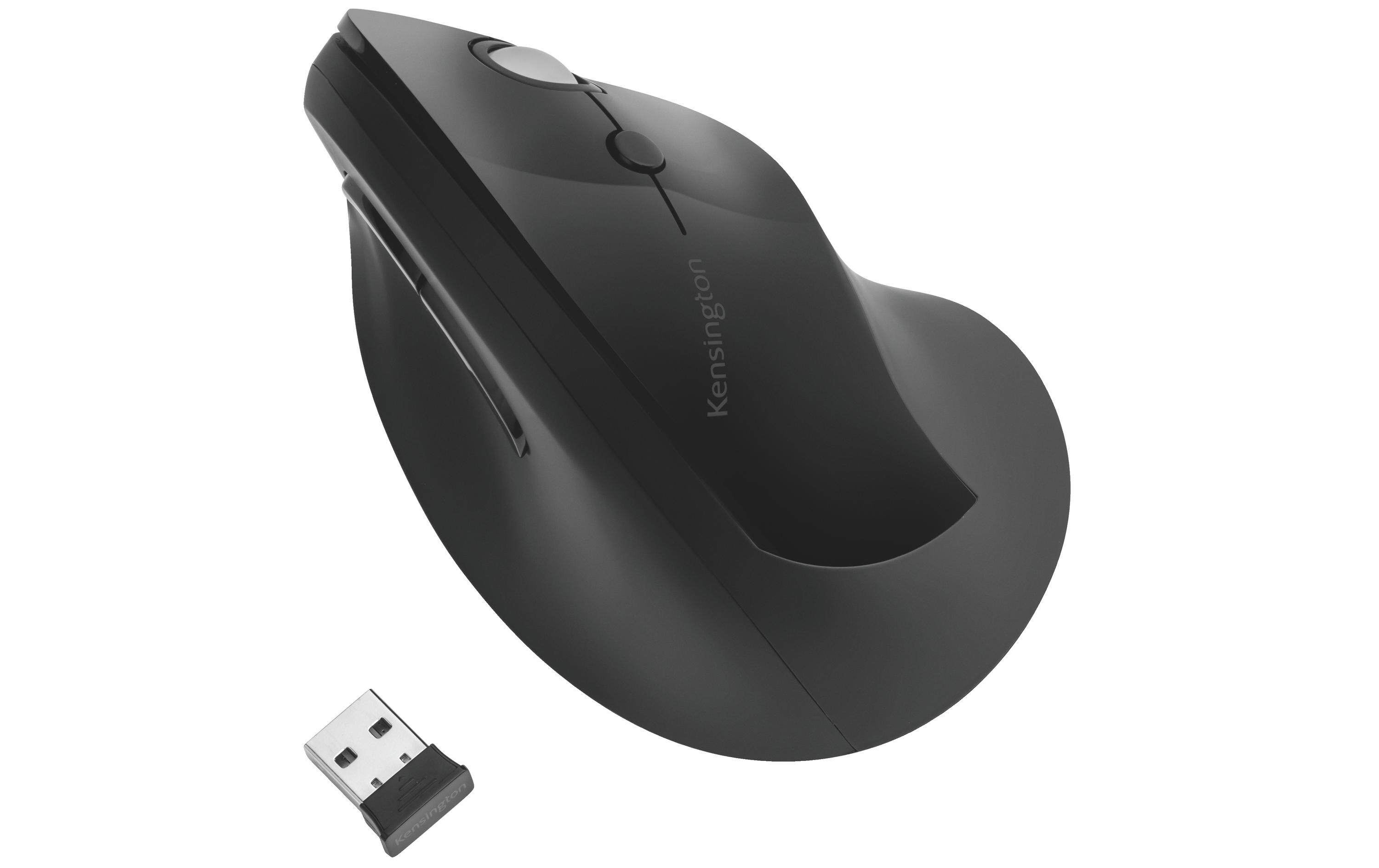 Ergonomische Maus Pro Fit Ergo VertikaleVertikale kabellose Maus mit der gebogenen natürlichen Form und einer erweiterten Auflagefläche für den kleinen Finger