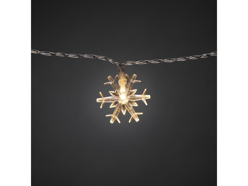 Konstsmide LED-Lichtervorhang Schneeflocken, 44 LED, 1.25 m LED Schneeflockenvorhang