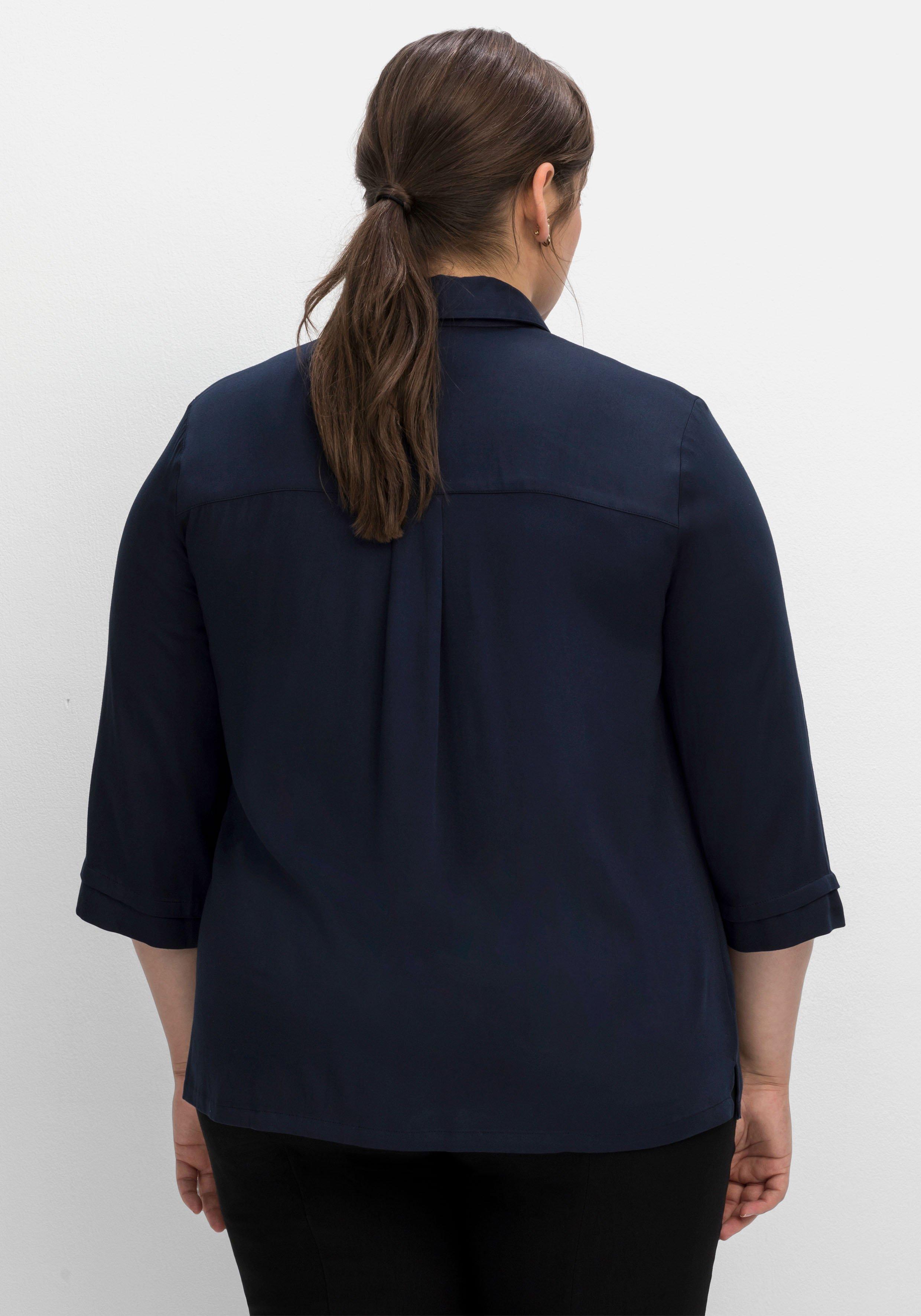 Hemdbluse in Satinoptik, mit 3/4-Arm