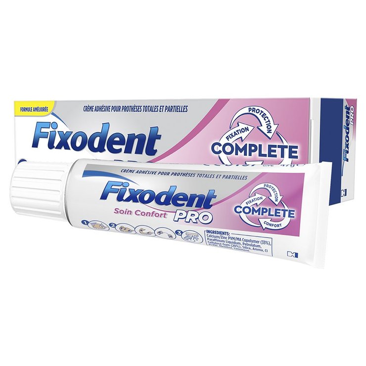 Crème Adhésive Complète Pour Prothèses Dentaires 47g Pro Soin Confort fixodent-pro