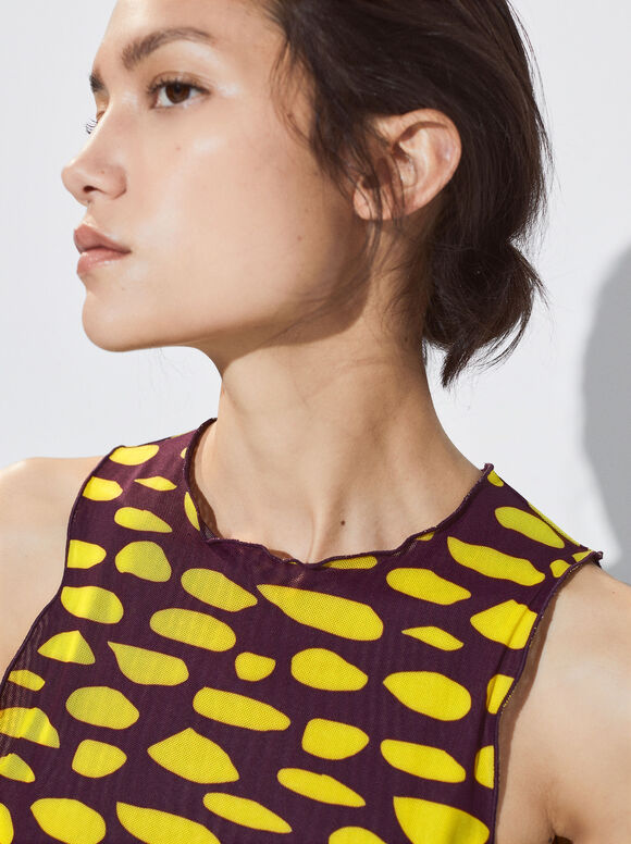 Top cropped estampado - Multicolorido
