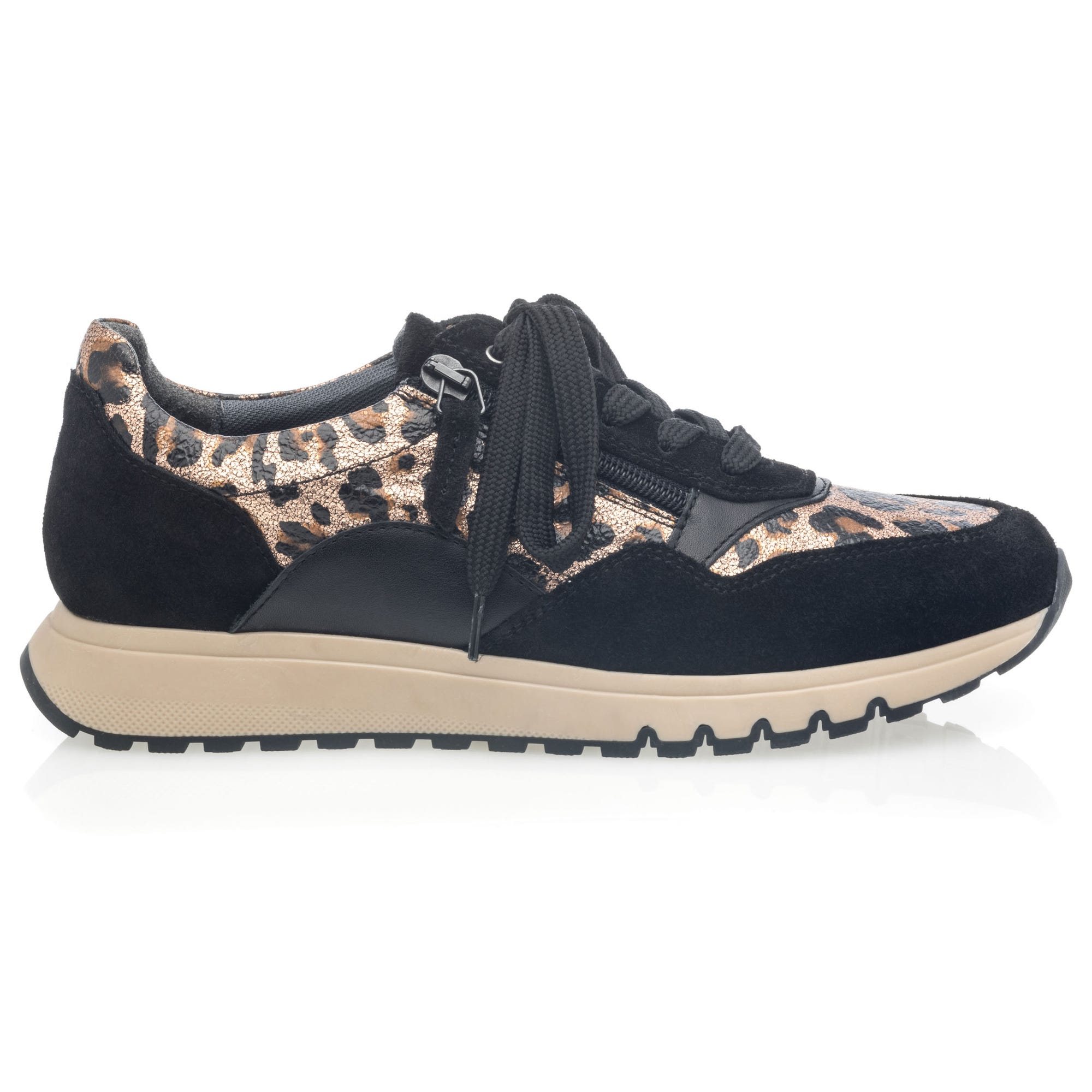 Baskets basses Femme en cuir noir