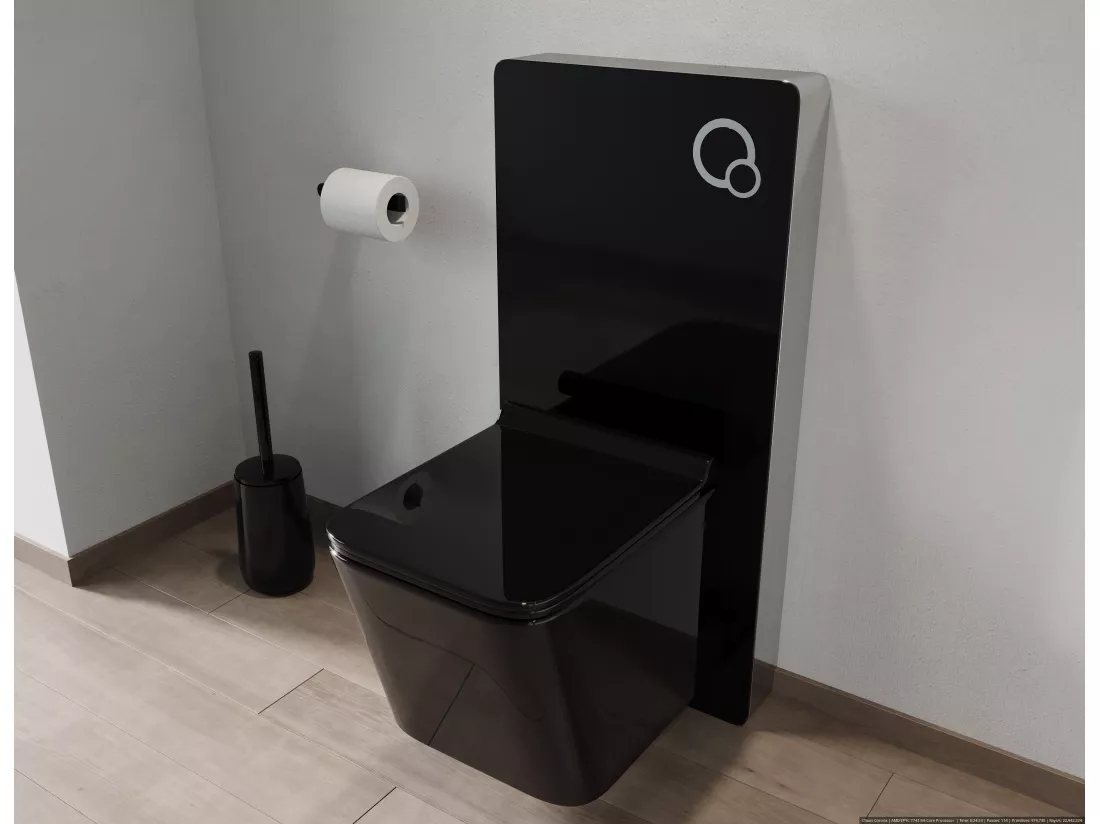 Bâti-support décoratif pour WC suspendu - Noir - SPINOSA