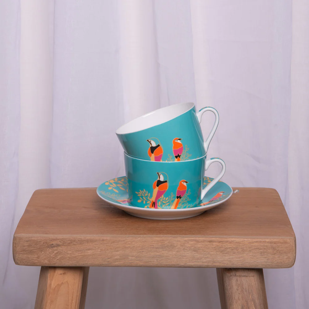 Coffret 2 déjeuners Paraiso et sous tasses assorties 35 cl Table passi
