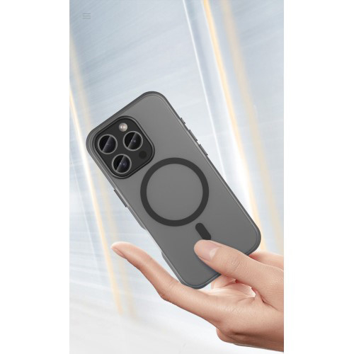 iPhone 16 Pro MagSafe Hybrid Hülle TPU Bumper Slim Design Matt - Schwarz