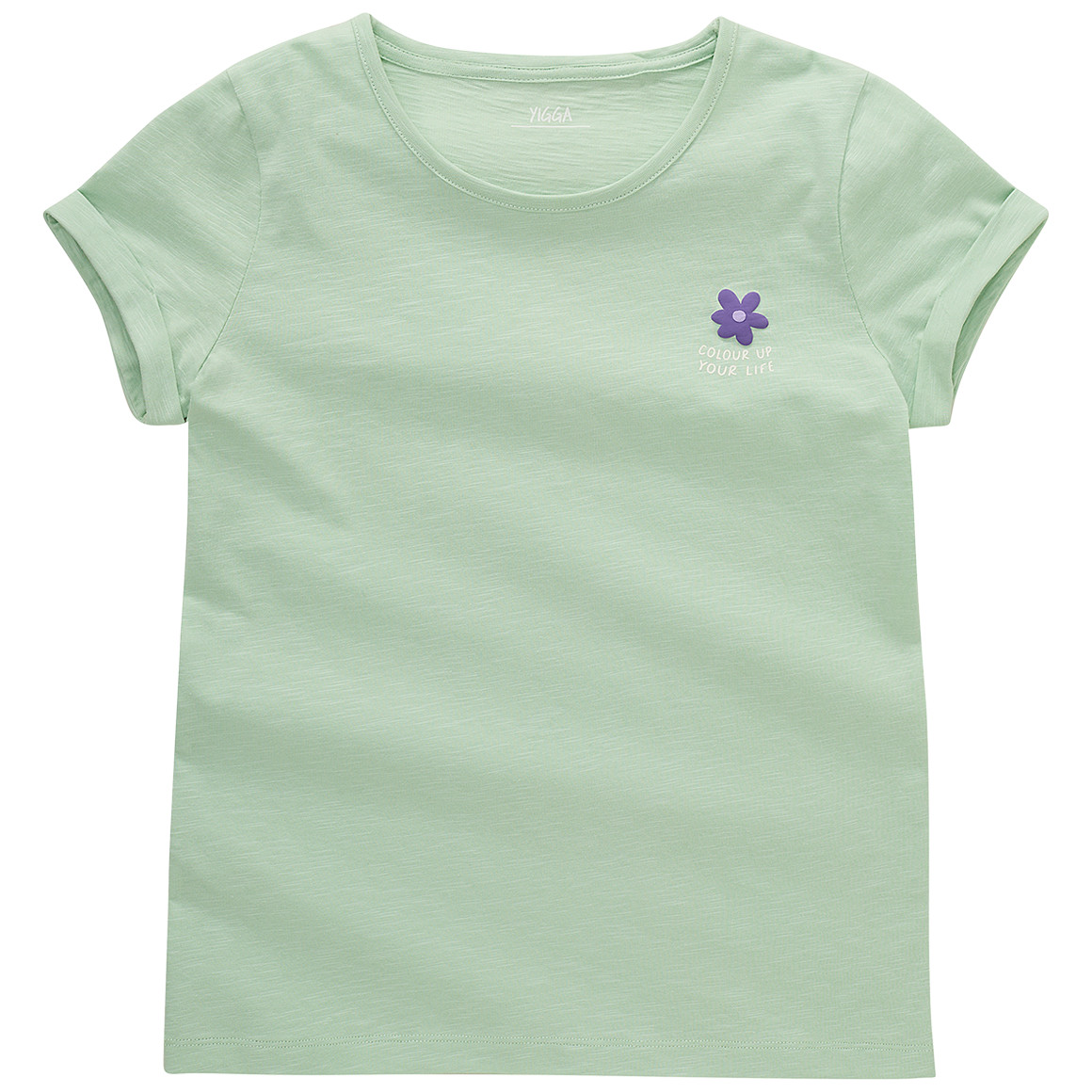 Yigga Mädchen T-Shirt mit Blumen-Print hellgrün