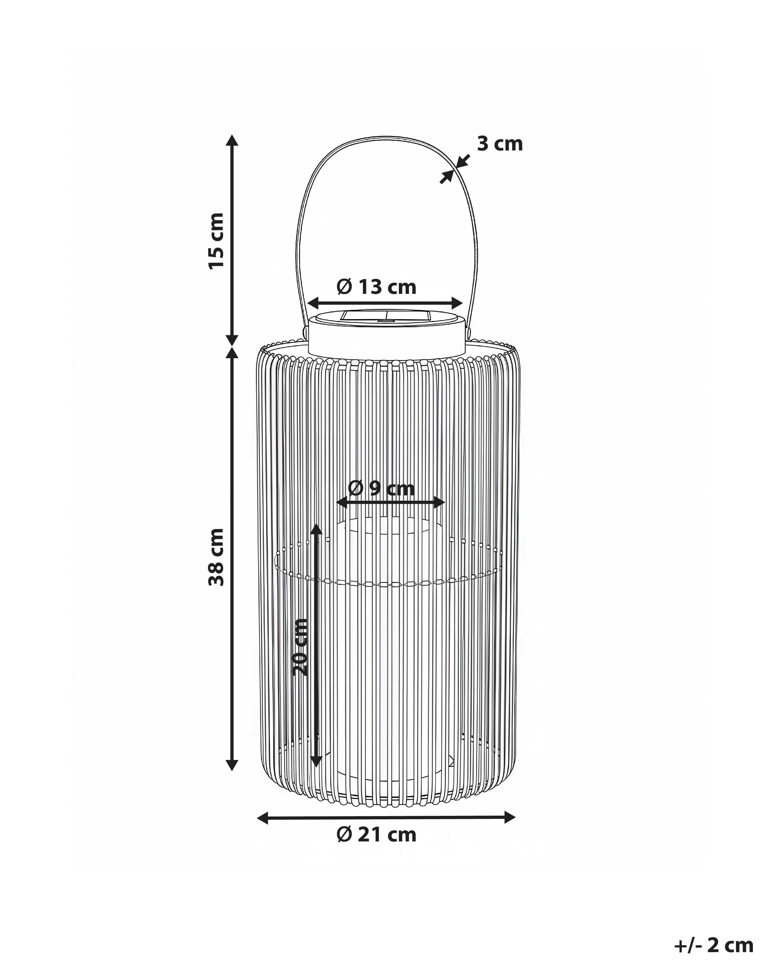 Lantaarn op zonne-energie MACHILI 53 cm Zwart