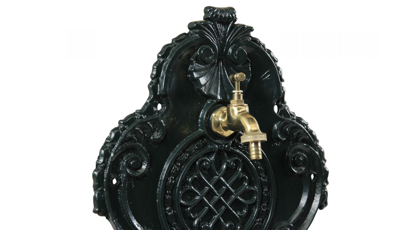 Fontaine de jardin aluminium vert 34.5x18x58.5cm