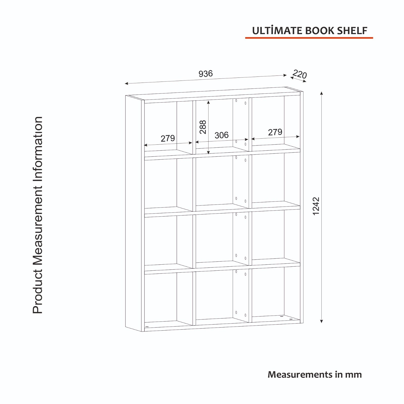 Bücherregal Ultimate Weiß Farbvariante: Apfel, Größe: XXL
