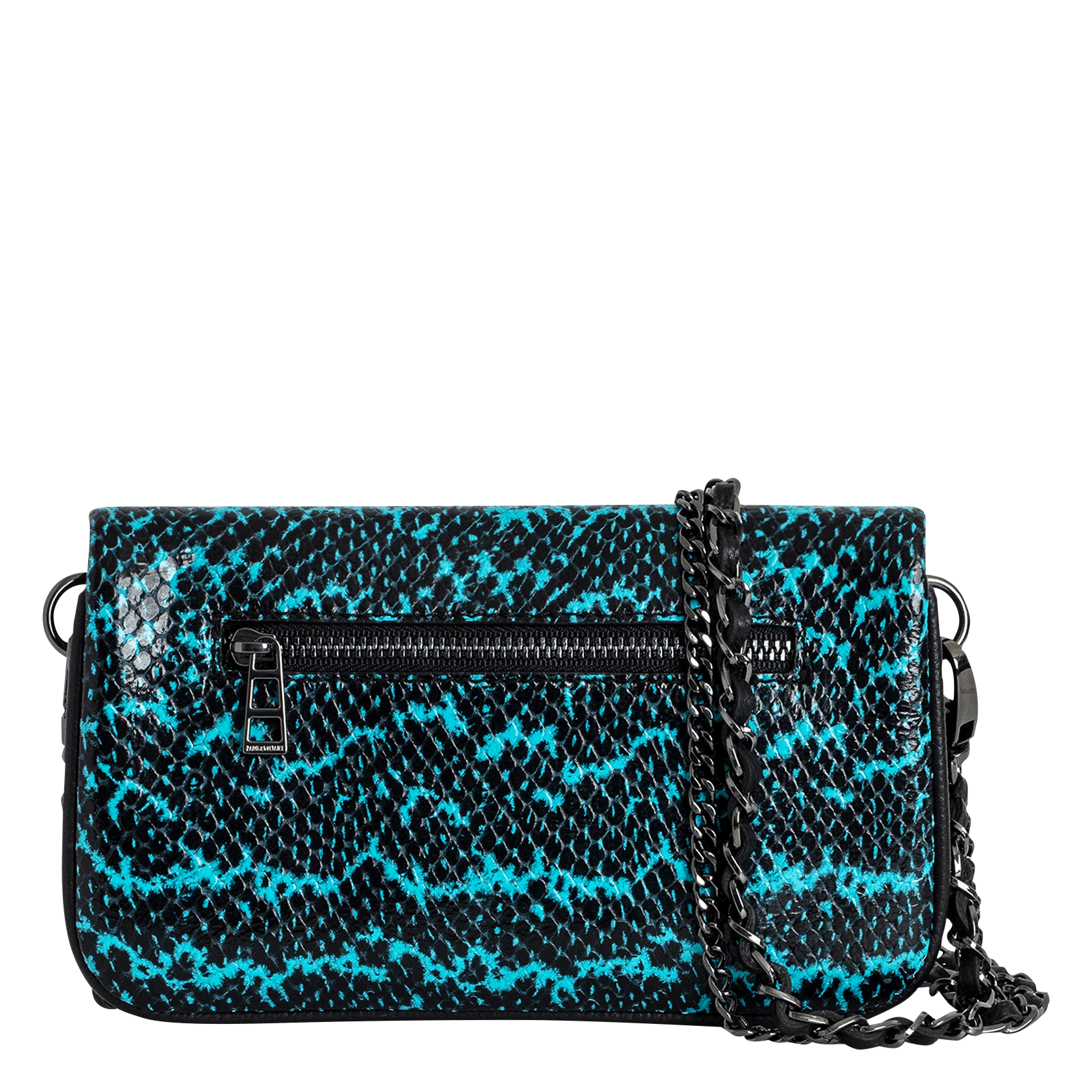 ROCK NANO WILD - Sac bandoulière en cuir effet python| Bleu