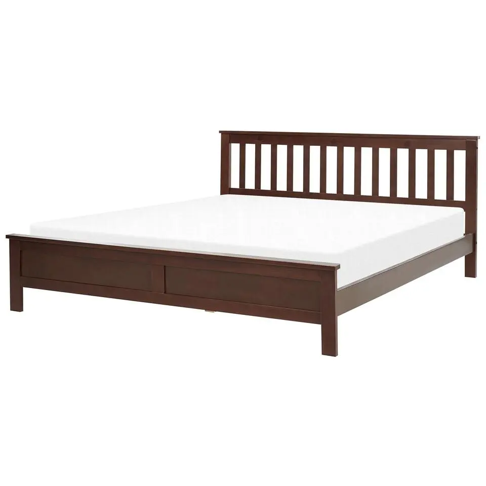 MAYENNE - Tweepersoonsbed - Donkerbruin - 180 x 200 cm - Dennenhout