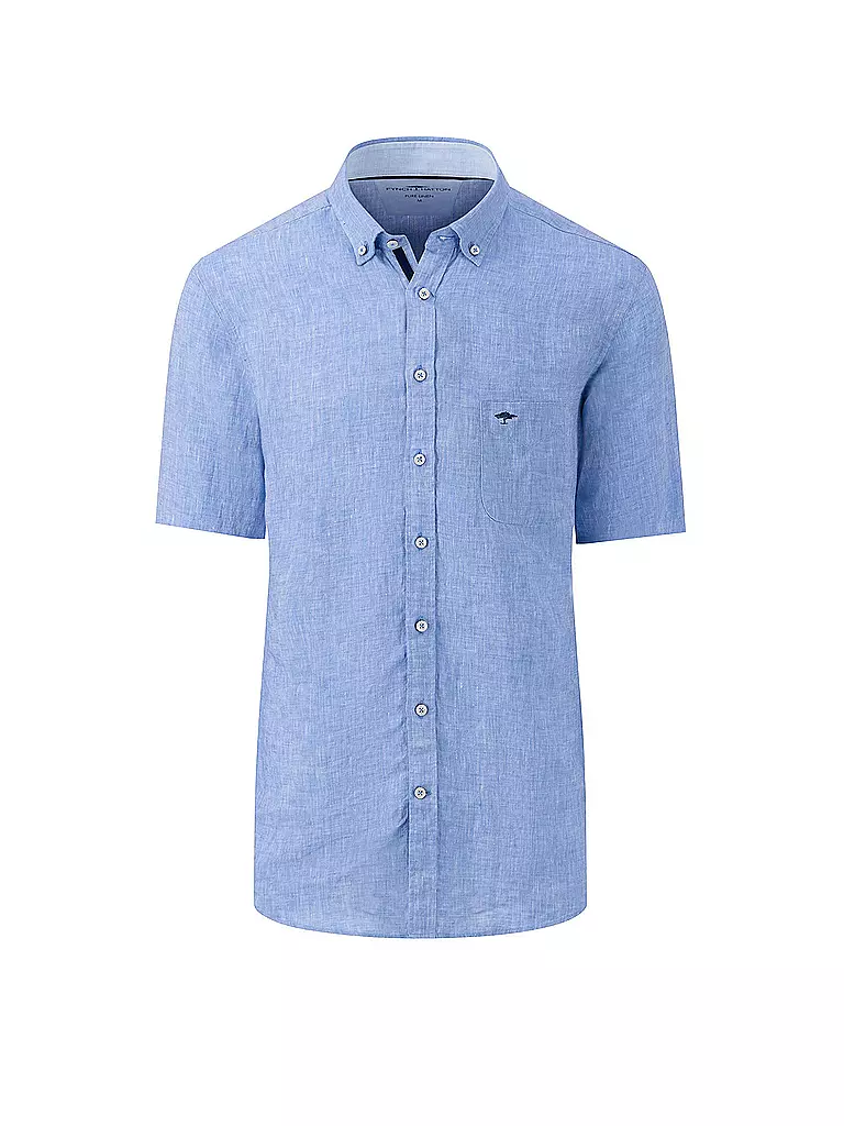 FYNCH HATTON Leinenhemd Casual Fit hellblau