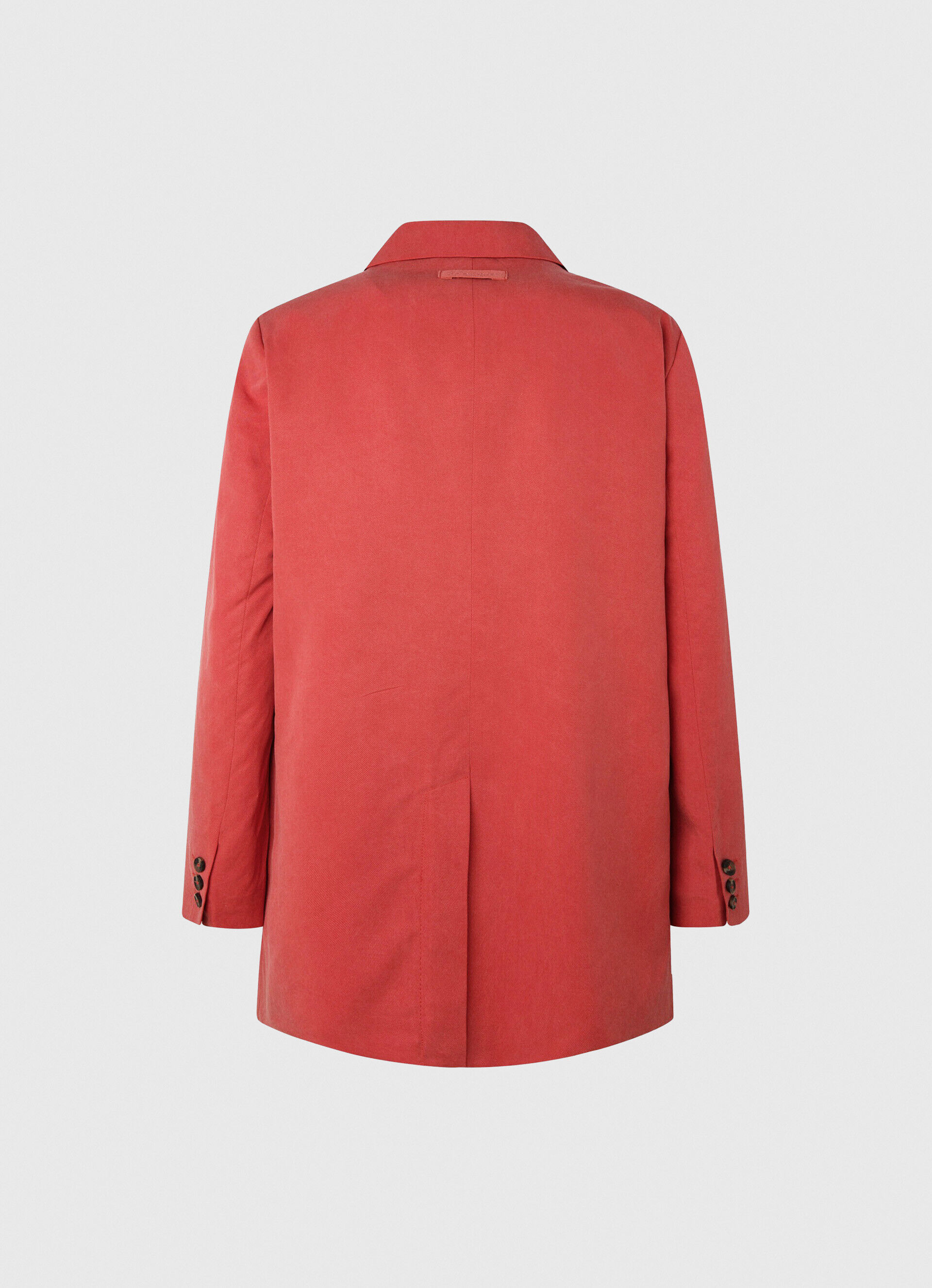 Blazer de linho com corte relaxado - vermelho estúdio
