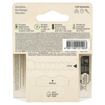 GP Batterij Oplaadbaar AA NiMH 2100 mAh ReCyko 1,2V 4 stuks (3+1)