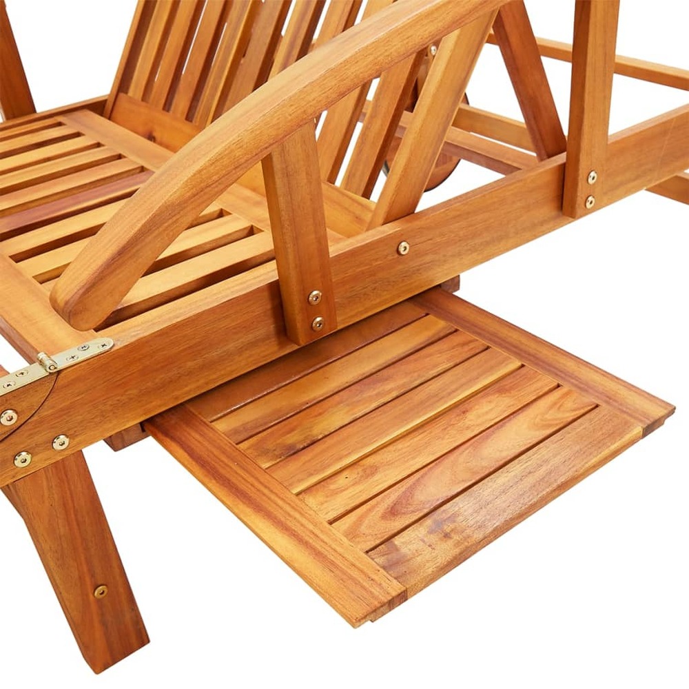 Lot de 2 transats chaise longue bain de soleil lit de jardin terrasse meuble d'extérieur avec coussins bois d'acacia solide 0