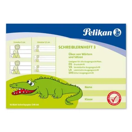 Pelikan Schreiblernheft 3, A4, 16 Blatt