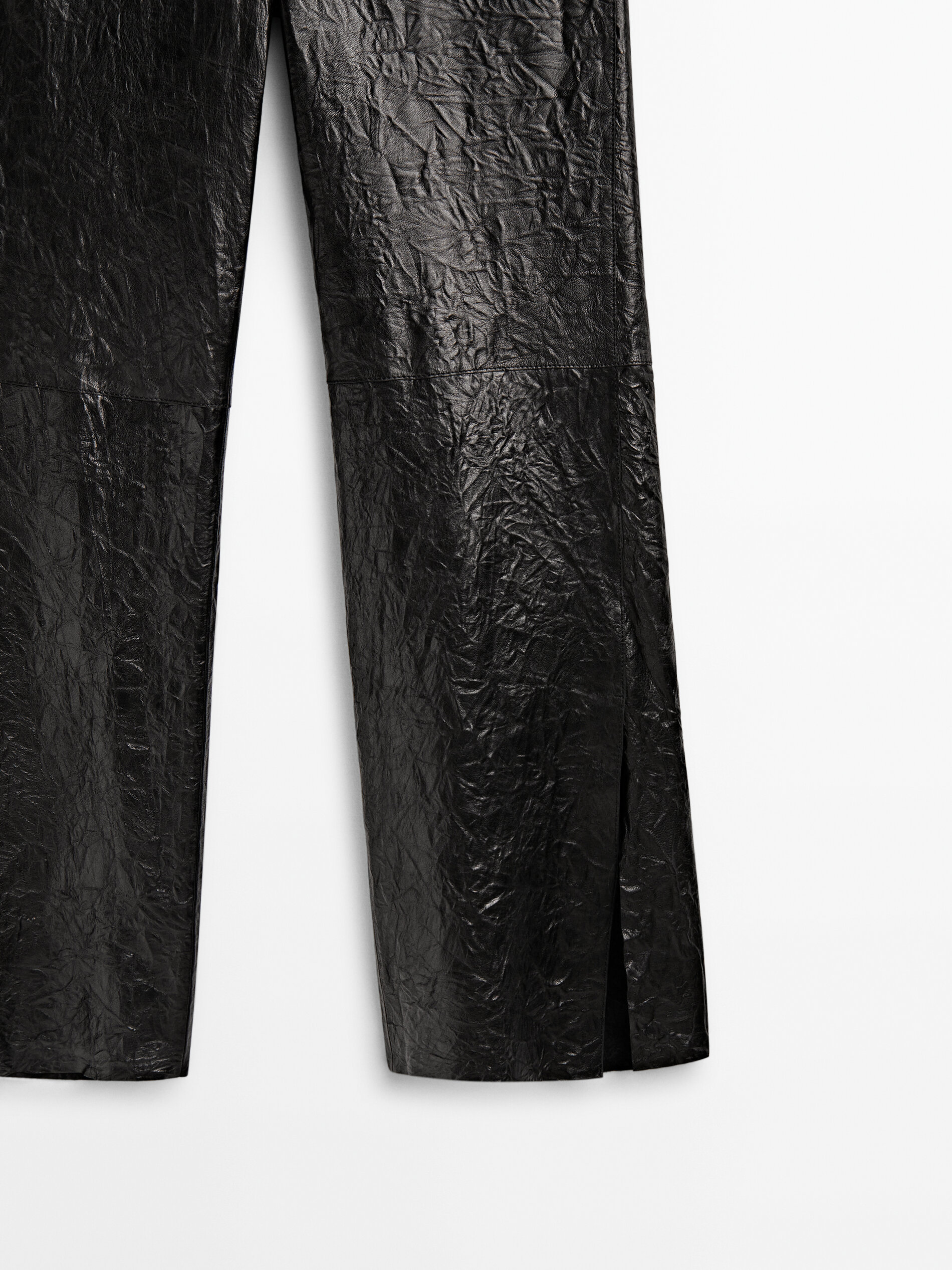Calças de couro napa craquelado - Edição Limitada - PRETO