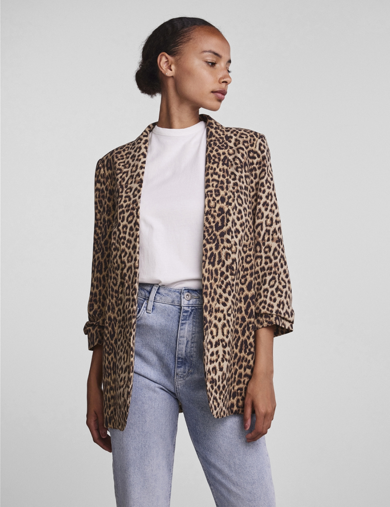 PIECES BLAZER BOSELLA MANCHES 3/4 IMPRIMÉ LÉOPARD