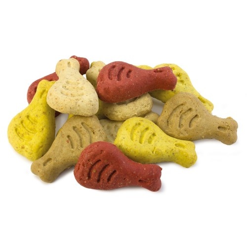 Biscoitos para cães em formato de presunto, sabor natural.