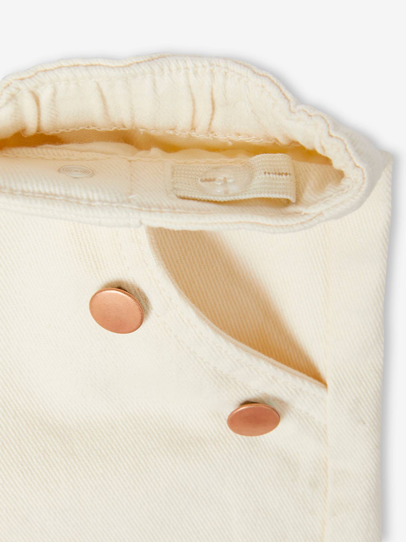 Shorts de tecido cru com efeito de ponte para meninas