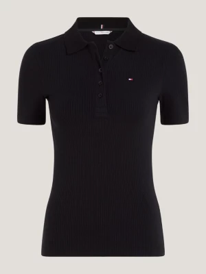 Polo canelado de corte justo