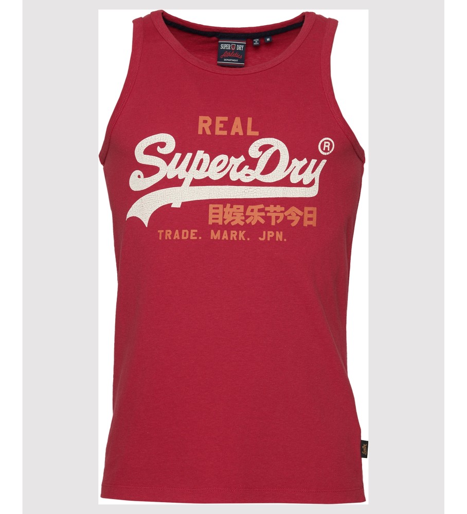 Camisa sem mangas Superdry Vintage Logo Heritage vermelha