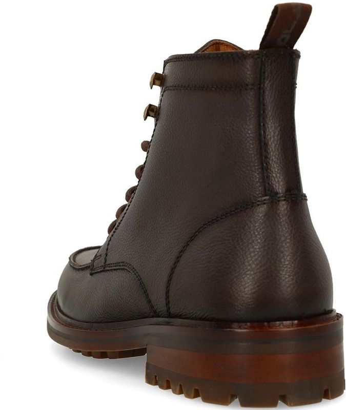 Manfield - Bruine Leren Veterschoenen - Heren
