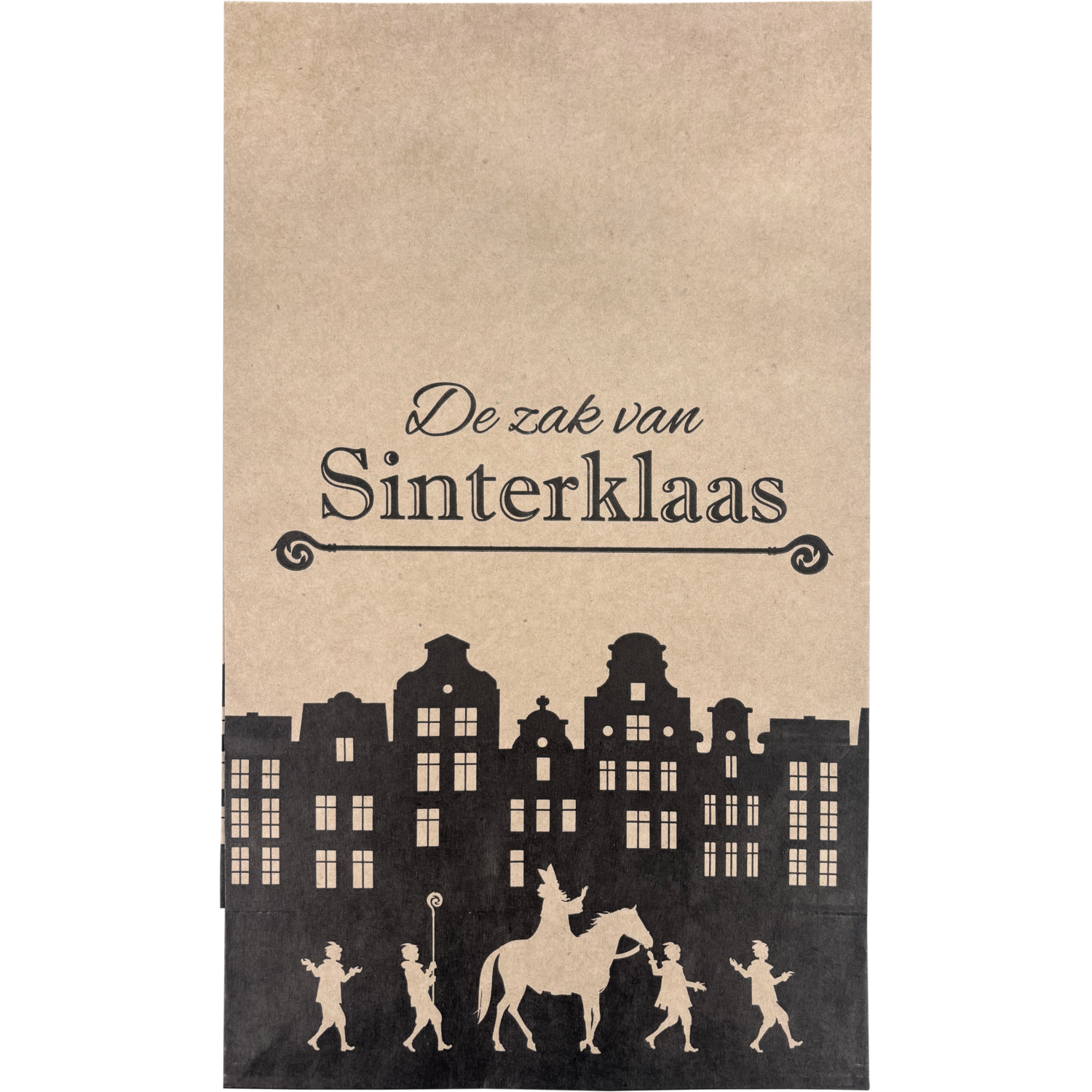 Zak, Blokbodemzak, Papier, 18/ 10x31cm, De zak van Sinterklaas, bruin