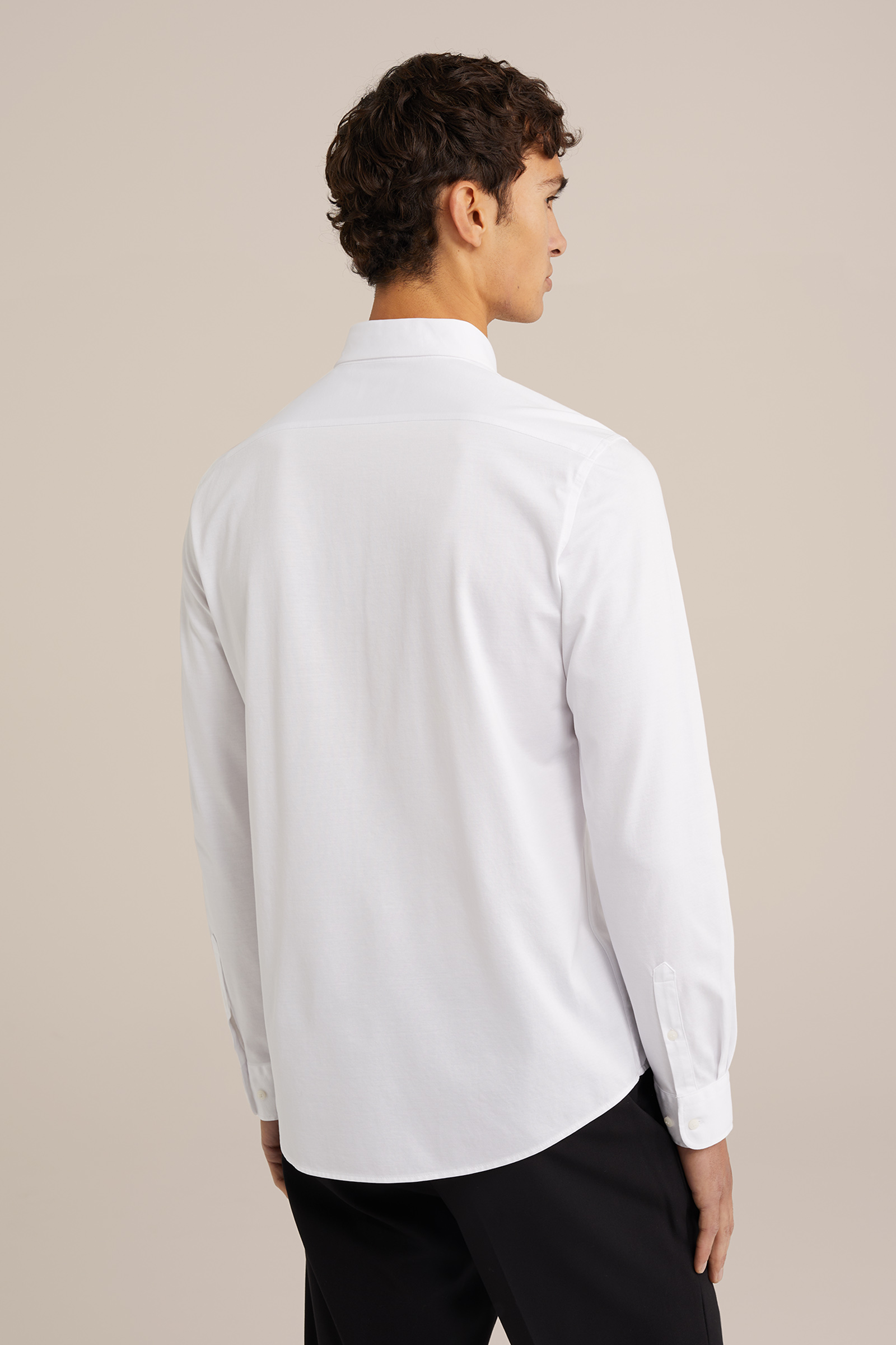 jersey overhemd met stretch WE Fashion Wit